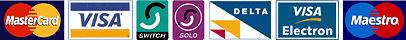 we accept Visa, Mastercard, Maestro, American Express, and Delta cards